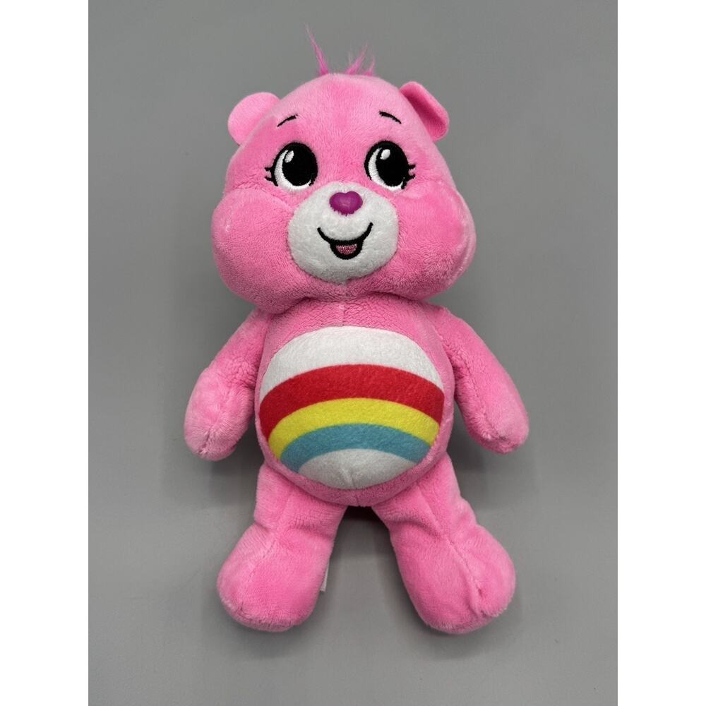 2023 Care Bears CHEER BEAR Rainbow Belly Pink Stuffed Animal Plush 8"